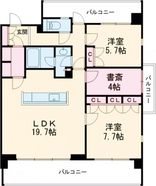 名古屋市千種区萱場のマンションの間取り