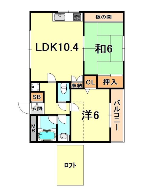 神戸市灘区大内通のマンションの間取り