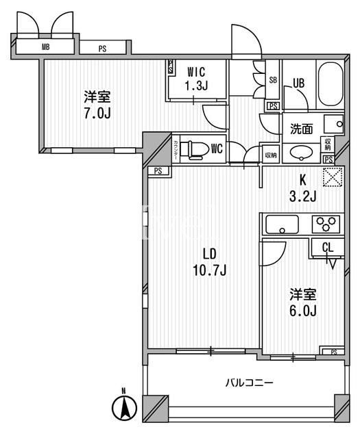 千代田区神田小川町のマンションの間取り