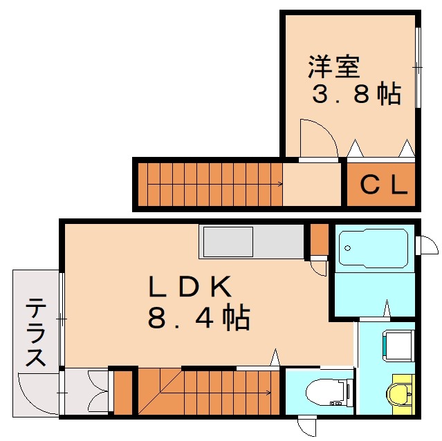 中間市池田のアパートの間取り