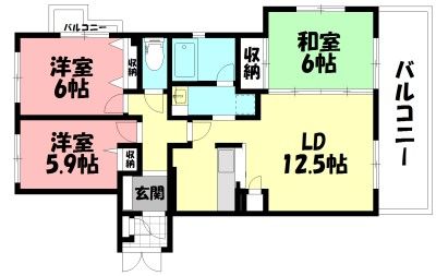 茅ヶ崎市若松町のアパートの間取り