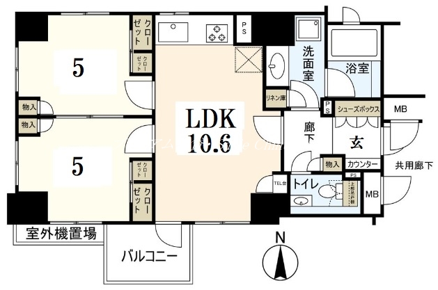 京都市中京区長浜町のマンションの間取り