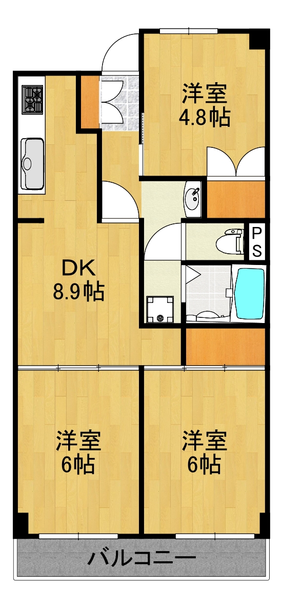 横浜市都筑区東山田のマンションの間取り