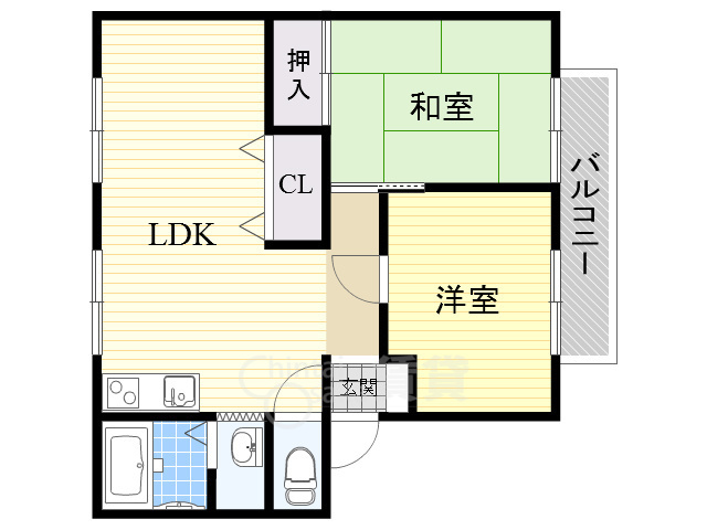 茨木市星見町のアパートの間取り