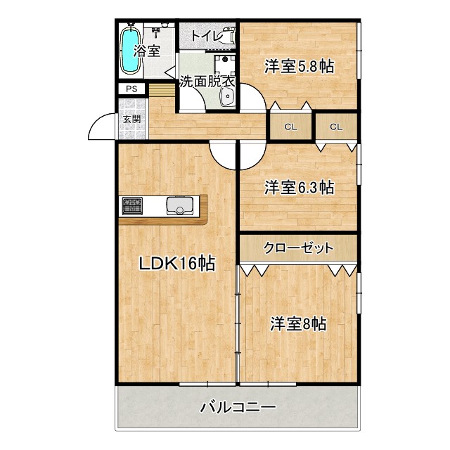 吾川郡いの町のアパートの間取り