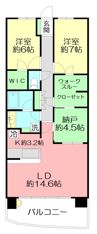 横浜市戸塚区吉田町のマンションの間取り