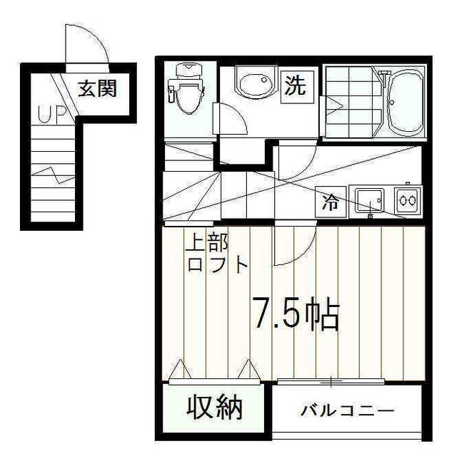 八王子市東中野のアパートの間取り