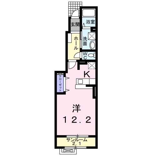 見附市学校町のアパートの間取り