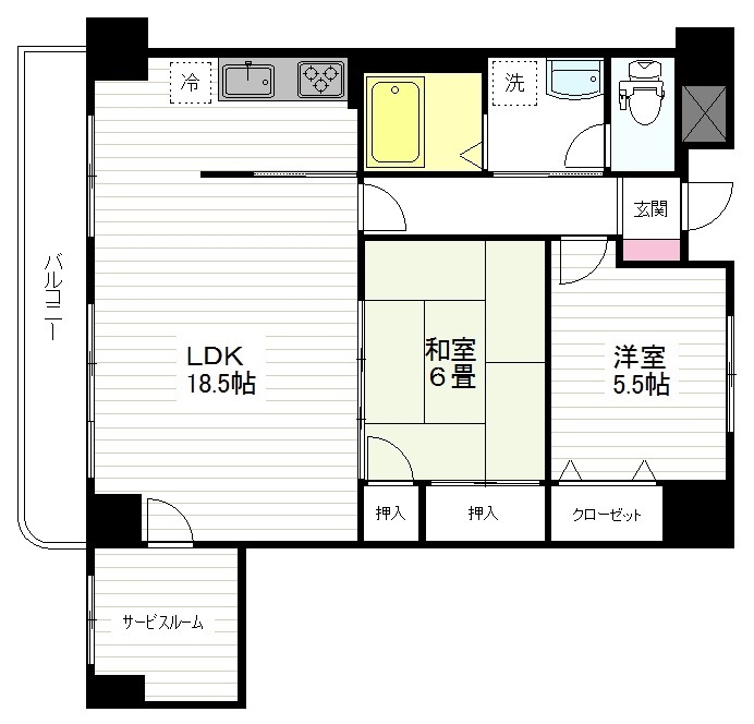 【仙台市宮城野区名掛丁のマンションの間取り】