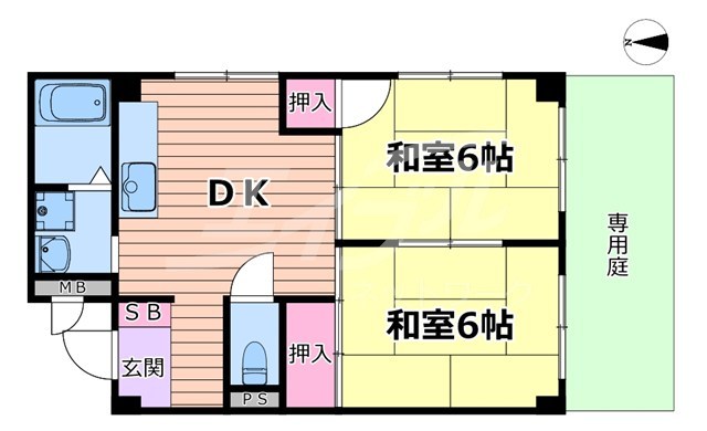 大阪市鶴見区諸口のマンションの間取り