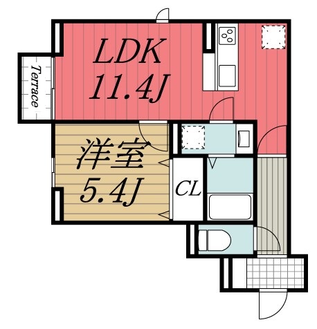 千葉市中央区汐見丘町のアパートの間取り