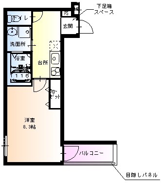 堺市北区新金岡町のアパートの間取り