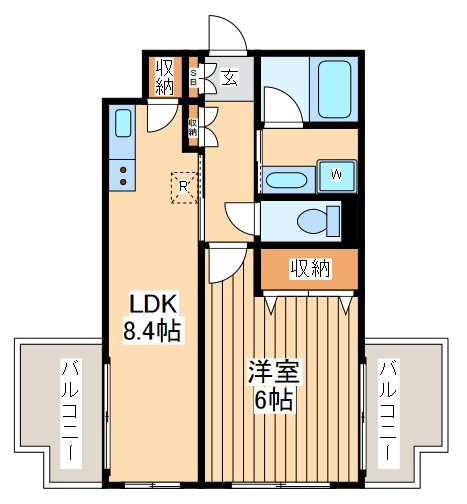 多摩市一ノ宮のマンションの間取り