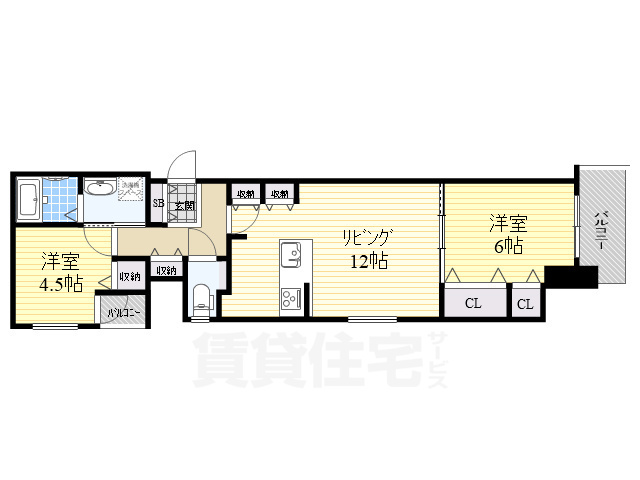 名古屋市中区丸の内のマンションの間取り