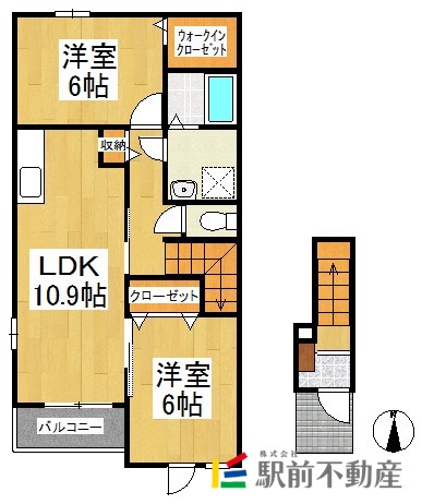 八女市高塚のアパートの間取り