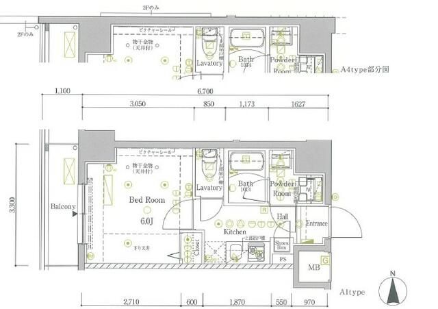 足立区西新井本町のマンションの間取り