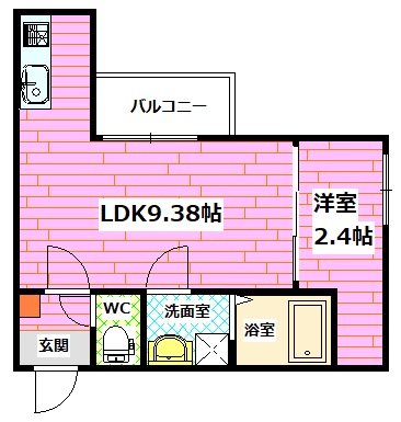 安芸郡海田町栄町のアパートの間取り