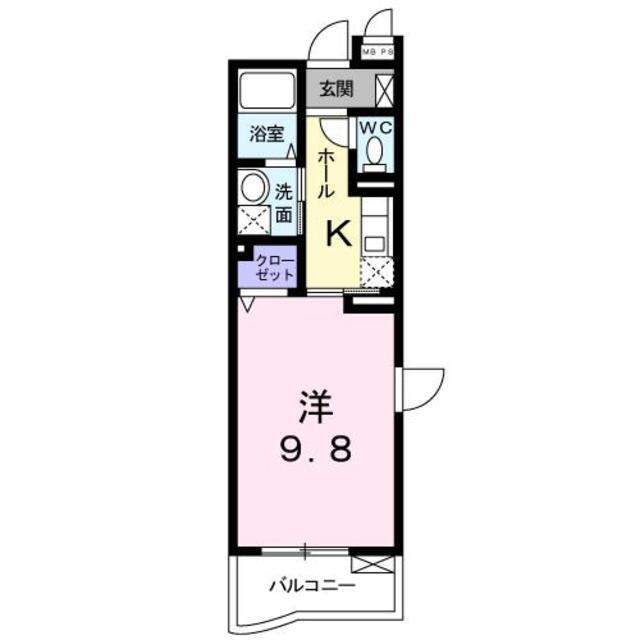 熊本市東区保田窪本町のマンションの間取り