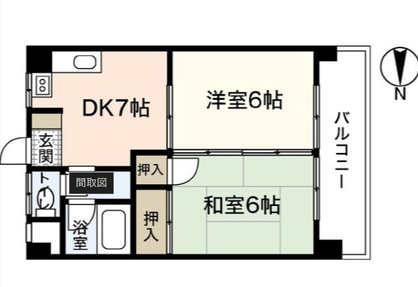 広島市西区横川町のマンションの間取り