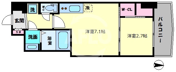 セレニテ桜川駅前プリエの間取り