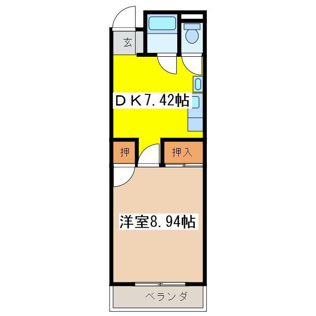 松本市桐のマンションの間取り