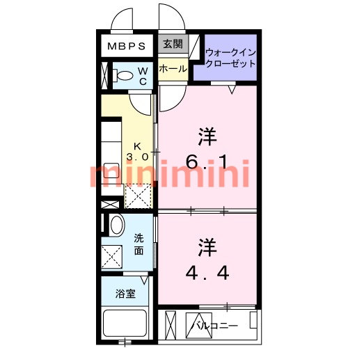 茨木市中穂積のマンションの間取り