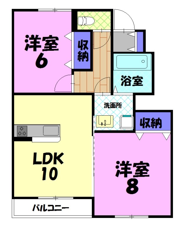 フォーゲルテラス オランジュ 6の間取り