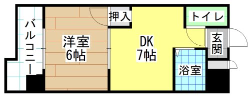 北九州市戸畑区中原東のマンションの間取り