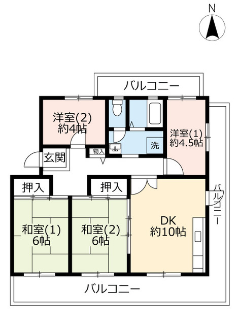 ＵＲ高の原駅東第２の間取り