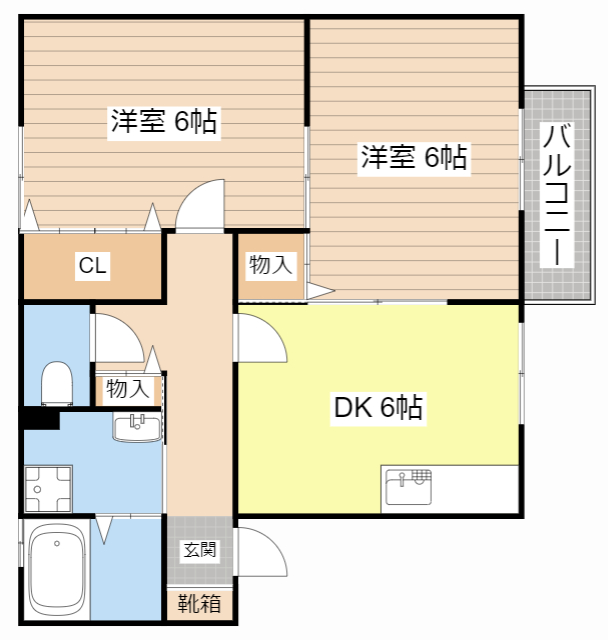 東近江市中小路町のアパートの間取り