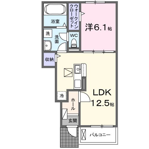 茨城県結城市大字結城（アパート）の賃貸物件の間取り