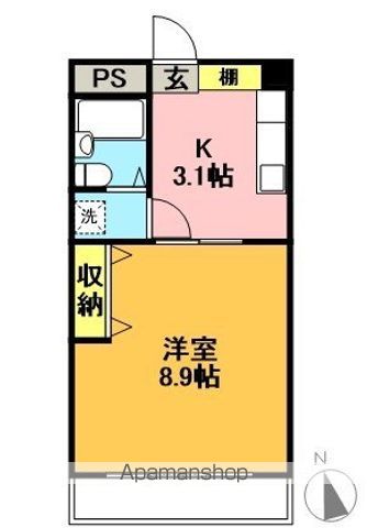 京王線 明大前駅 徒歩3分 3階建 築36年の間取り写真