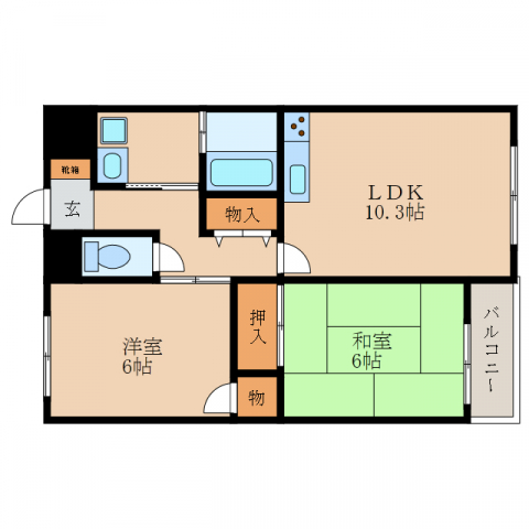 長浜市三和町のアパートの間取り