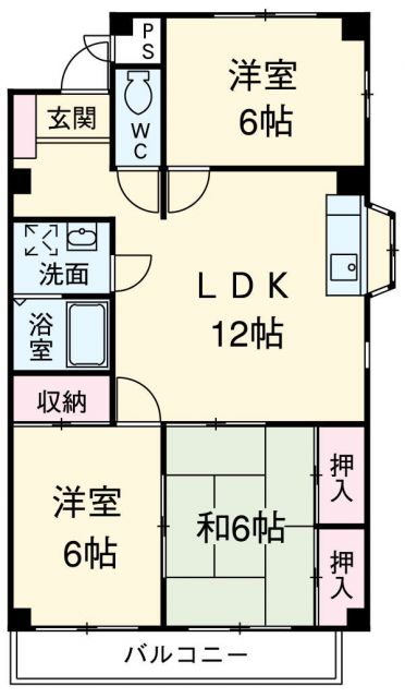 刈谷市築地町のマンションの間取り