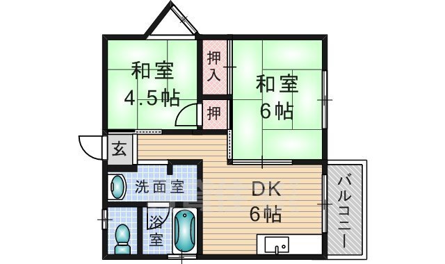 いかはなハイツB棟の間取り