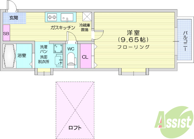 仙台市青葉区愛子中央のアパートの間取り