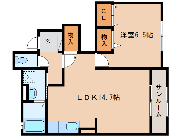 天理市富堂町のアパートの間取り