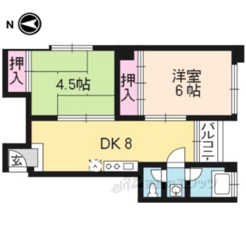 グランタック東山二条の間取り