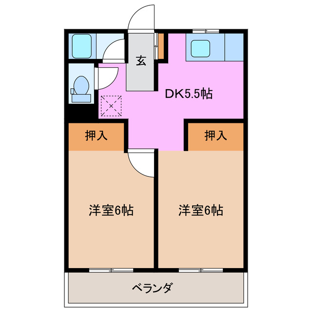 松阪市挽木町のマンションの間取り