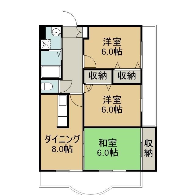 鹿児島市紫原のマンションの間取り