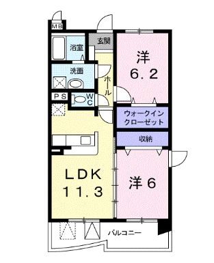 アベニール三鷹　Lの間取り