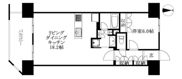 松山市三番町のマンションの間取り