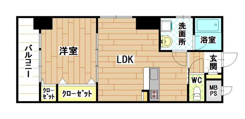 北九州市小倉北区真鶴のマンションの間取り