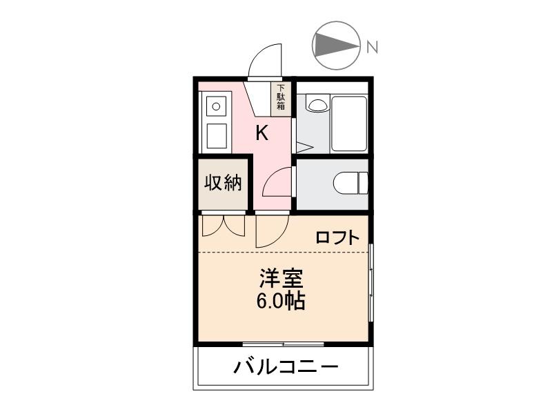 高松市新北町のアパートの間取り