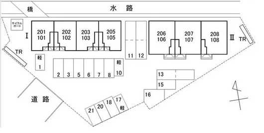 【ハニエルIIの駐車場】