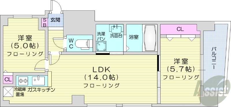 ビッグパレス中島公園の間取り