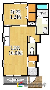 久留米市津福本町のアパートの間取り