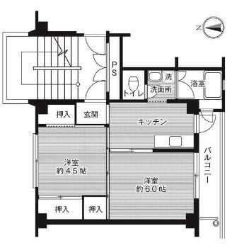 【境港市誠道町のマンションの間取り】