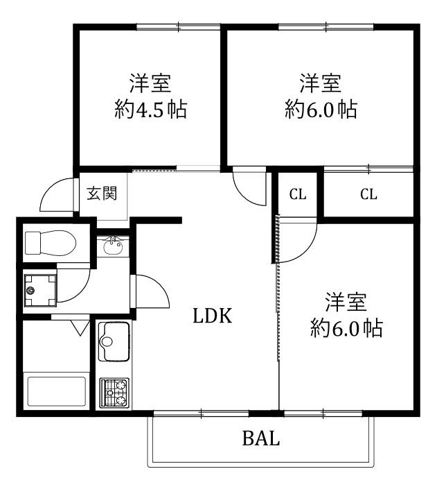 サンビレッジ福間の間取り