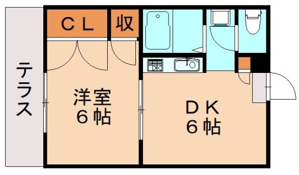 北九州市若松区高須南のアパートの間取り